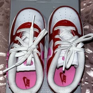 Nike Kids Red, White, and Pink Sneakers